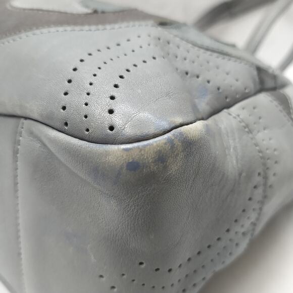 Coach Chelsea Inlaid Gray Leather Charlie Double Handles Zipper Tote Bag - Picture 16 of 16